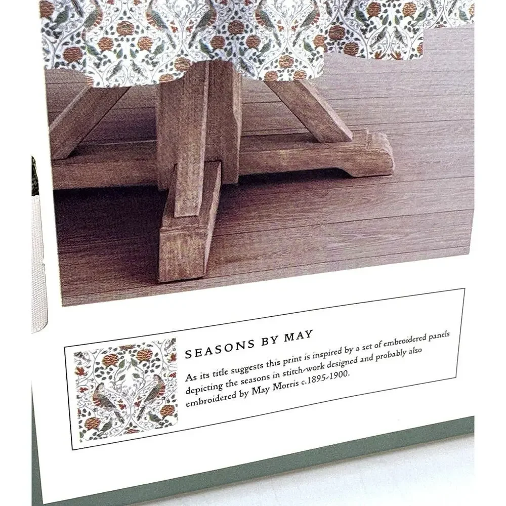 William Morris & Co Seasons by May Round Tablecloth 70” In. Birds Fall Colors